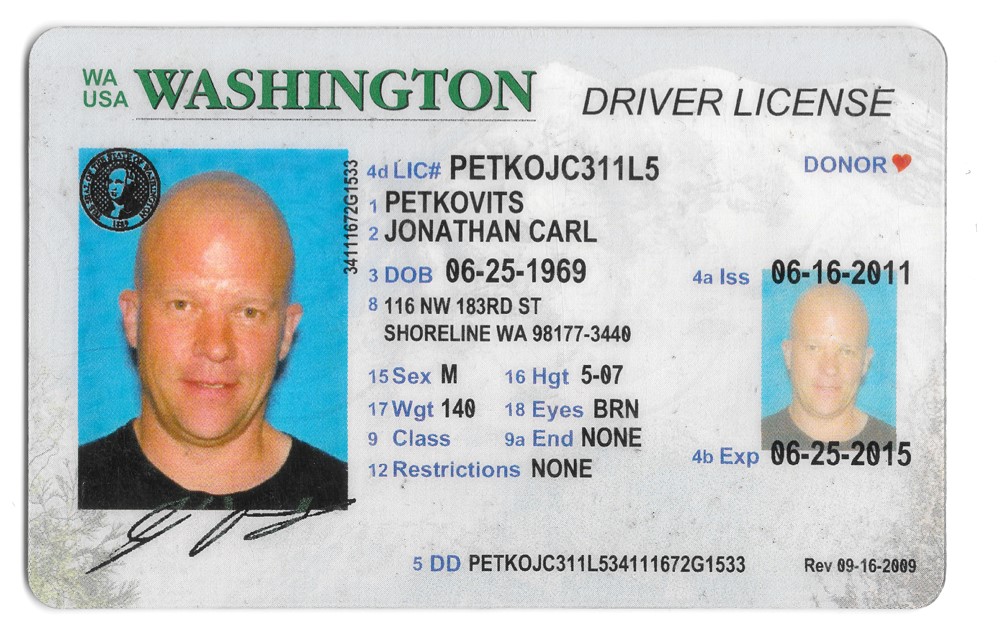License kz. Washington Driver License.